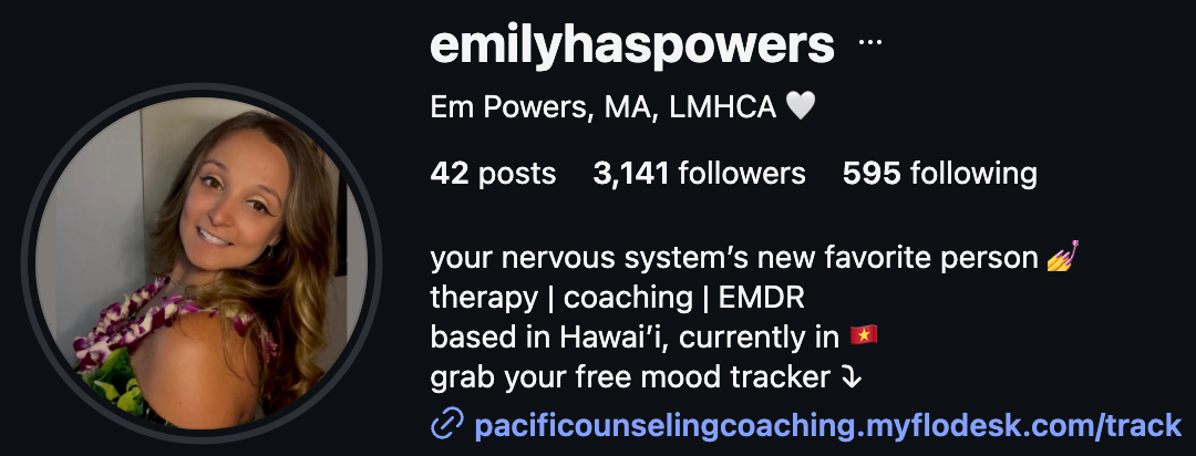 Emily Powers' Instagram profile, @emilyhaspowers